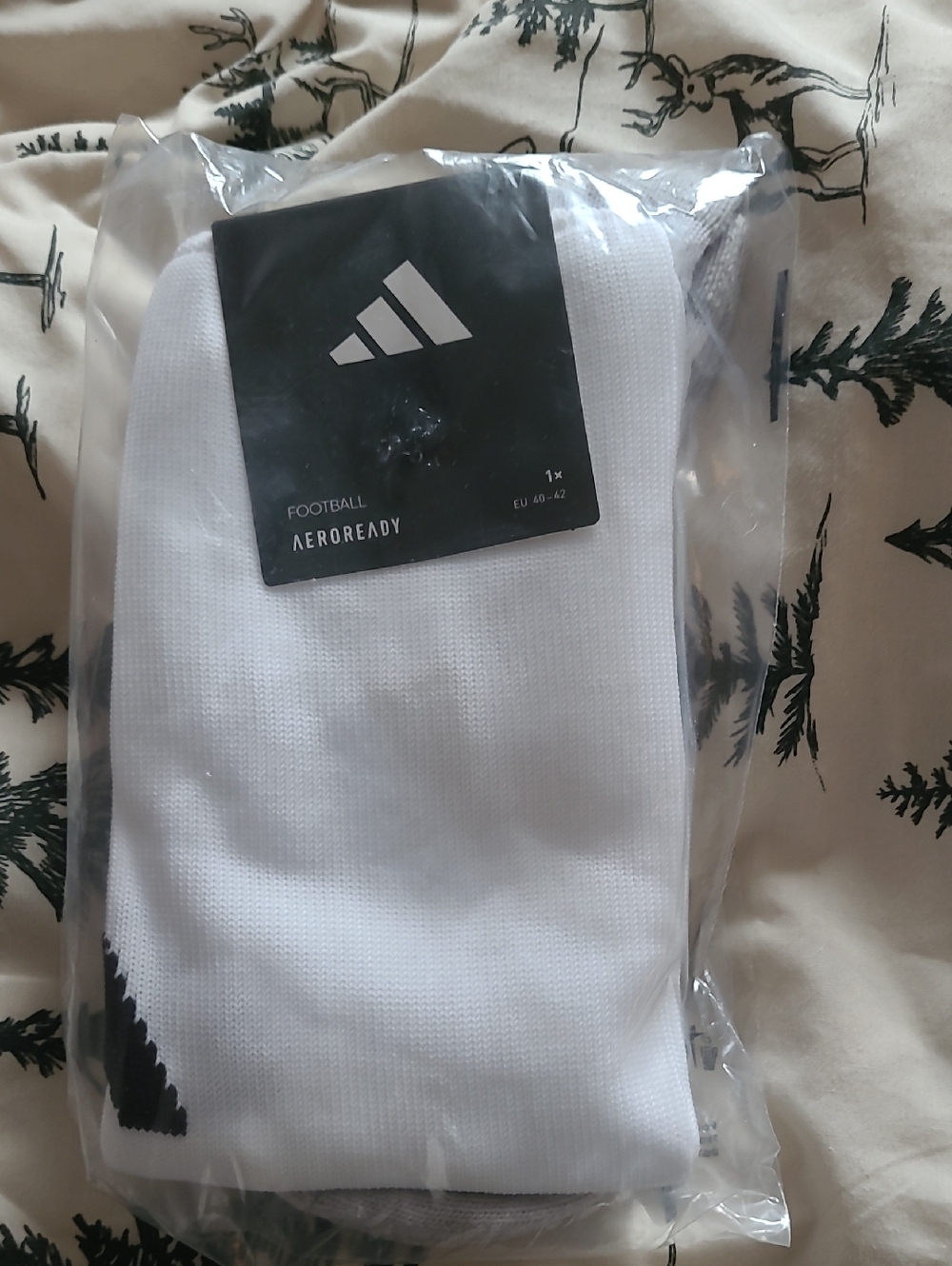 adidas White Aeroready Football Crew Socks with Black Accents